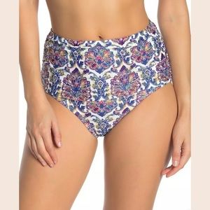 Nicole Miller High Waist Damask Print Bikini Bottom (size 6)